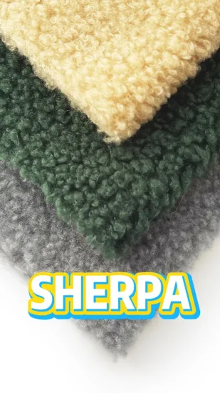 Tissu polaire Sherpa à tricoter en polyester Kingcason pour tissu de doublure et pardessus tricoté en velours Shu pour vêtement