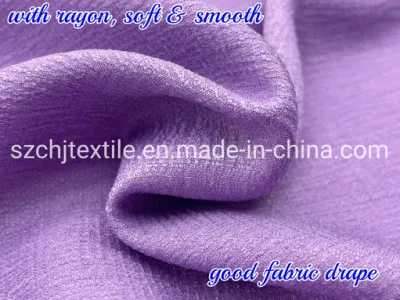 Tissu en mousseline de soie de rayonne Dobby doux pour jupe/chemise féminine d'été
