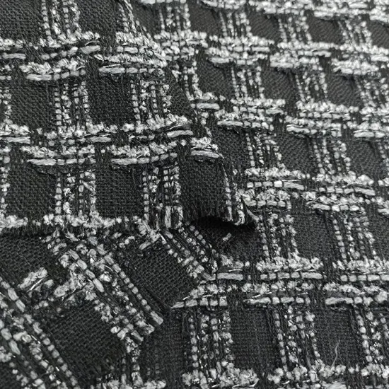 Tissu à carreaux en tweed mélangé de laine et de polyester de haute qualité